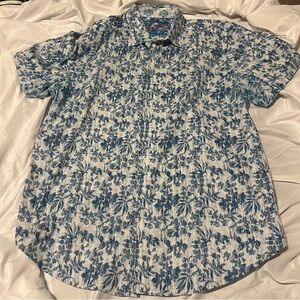 Robert Graham Artistic Blue and White  Men’s XL Short Sleeve Shirt